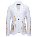 Damen Eleganter Blazer mit kunstvollem Pflanzenmuster und feiner Textur