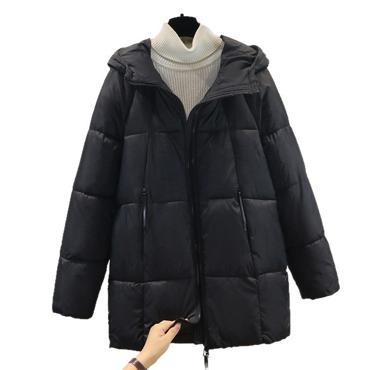 Damen Komfortable und stylische Pufferjacke mit Kapuze und praktischen Reißverschlusstaschen R&B