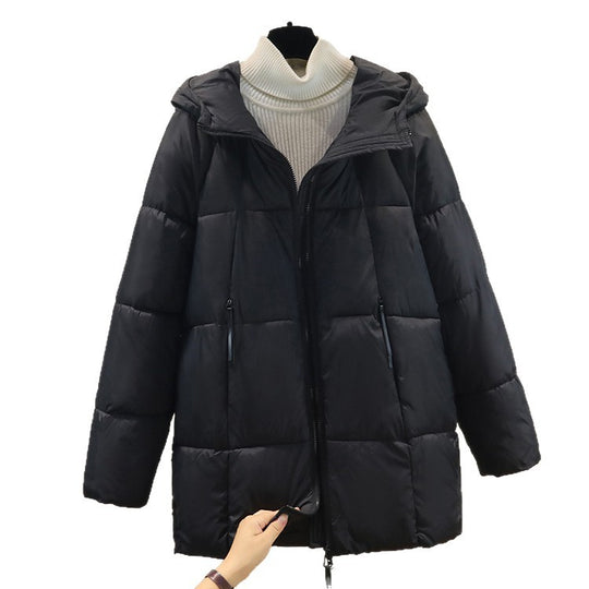 Damen Komfortable und stylische Pufferjacke mit Kapuze und praktischen Reißverschlusstaschen R&B