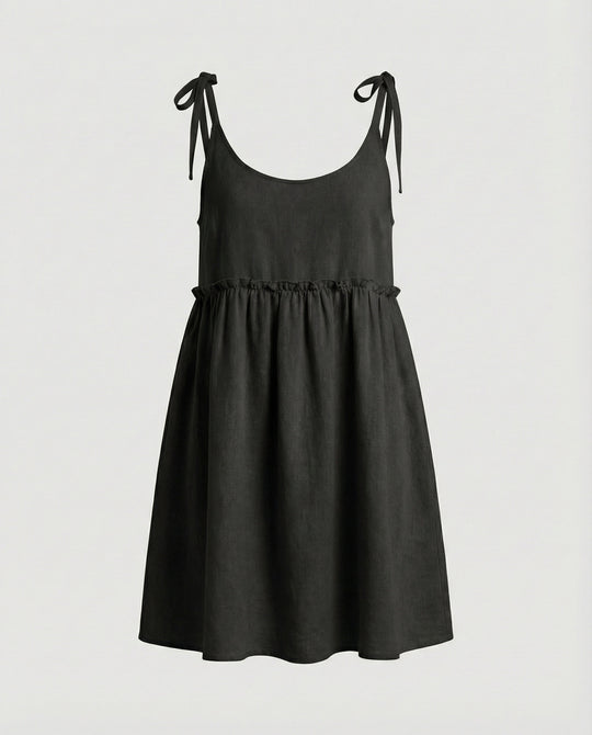 Damen Babydoll Sommerkleid mit Trägern