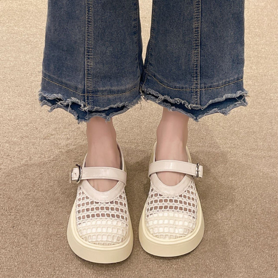 Damen Komfortable Clogs mit trendy Netzdesign und modischer Schnalle R&B