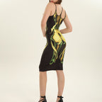 Damen Körperbetontes Kleid mit einzigartigem Grafikdesign R&B