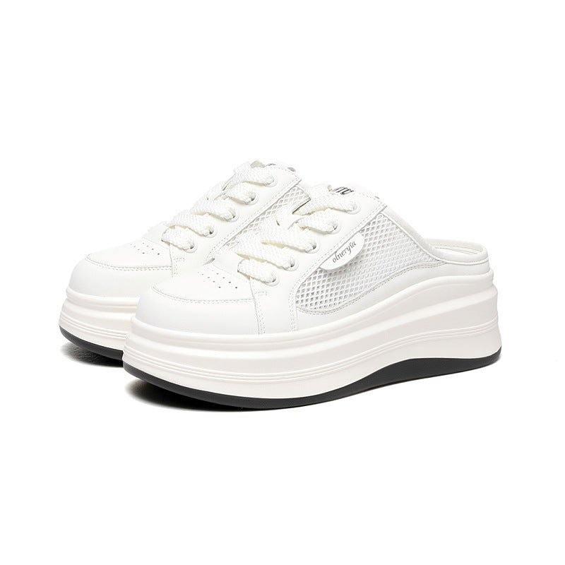 Damen Bequeme Plateau-Sneaker mit atmungsaktiver Mesh-Oberfläche R&B