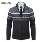 Herren Strickjacke mit modernem Muster und hohem Kragen R&B
