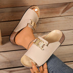 Damen elegante Clogs mit modischer Schnallenapplikation und anatomischem Fußbett R&B