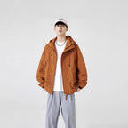 Herren Windbreaker-Jacke mit verstellbarem Kapuzenkragen und praktischen Taschen