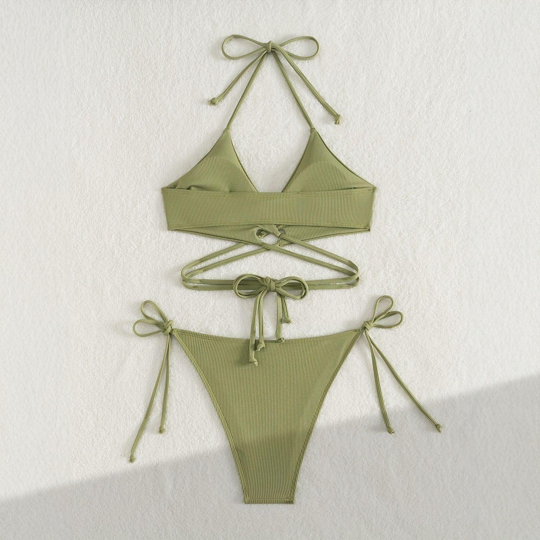 Damen raffinierter und verstellbarer Triangel-Bikini R&B