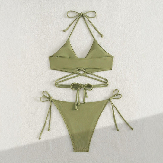 Damen raffinierter und verstellbarer Triangel-Bikini R&B