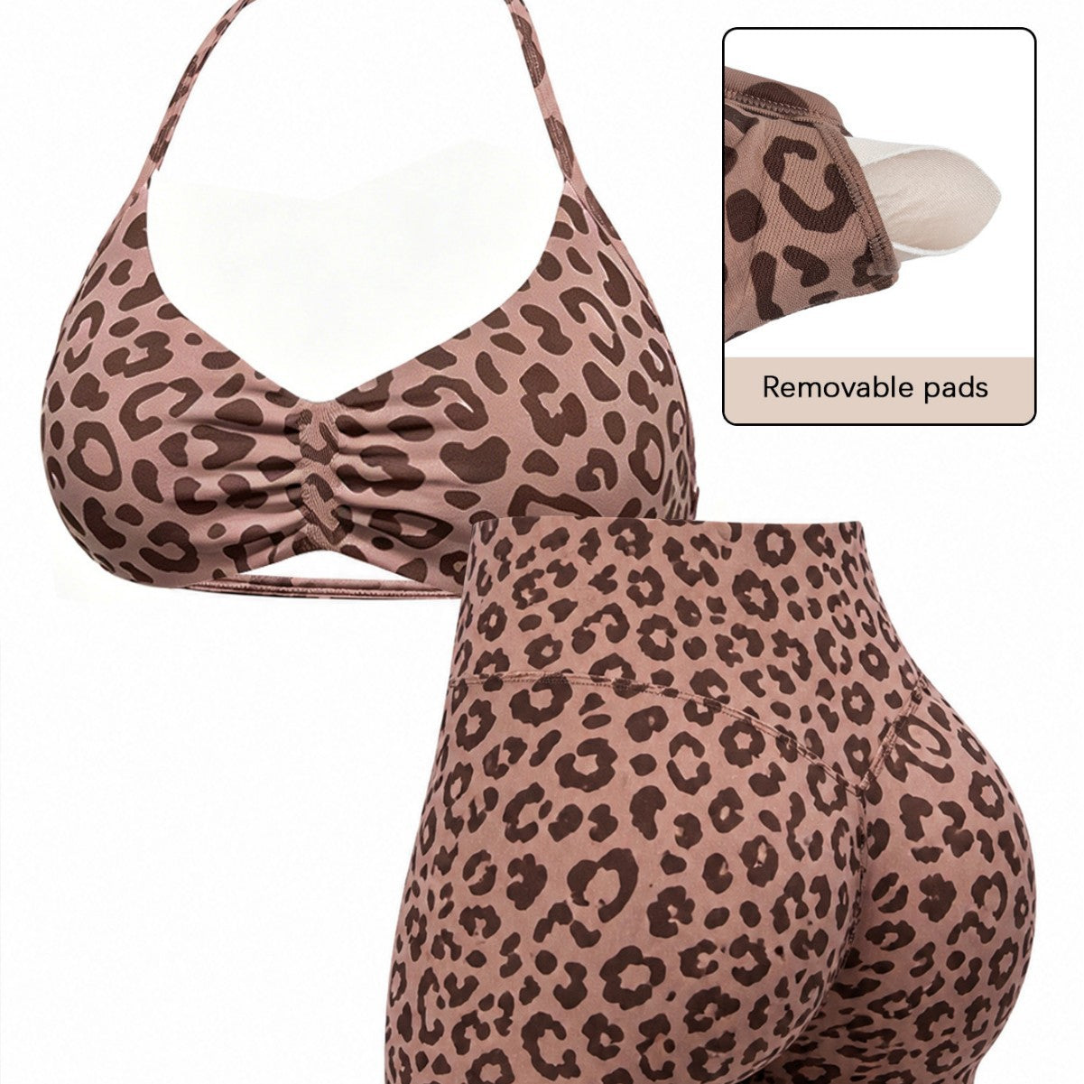 Damen Sportliches Bikini-Set mit hochgeschnittenen Shorts und elastischer Unterstützung R&B