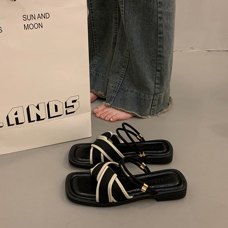 Damen modische Riemchen-Sandalen mit eleganten Akzenten