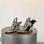 Damen Wedge-Sandalen mit modischem Leopardenprint und Riemchen R&B