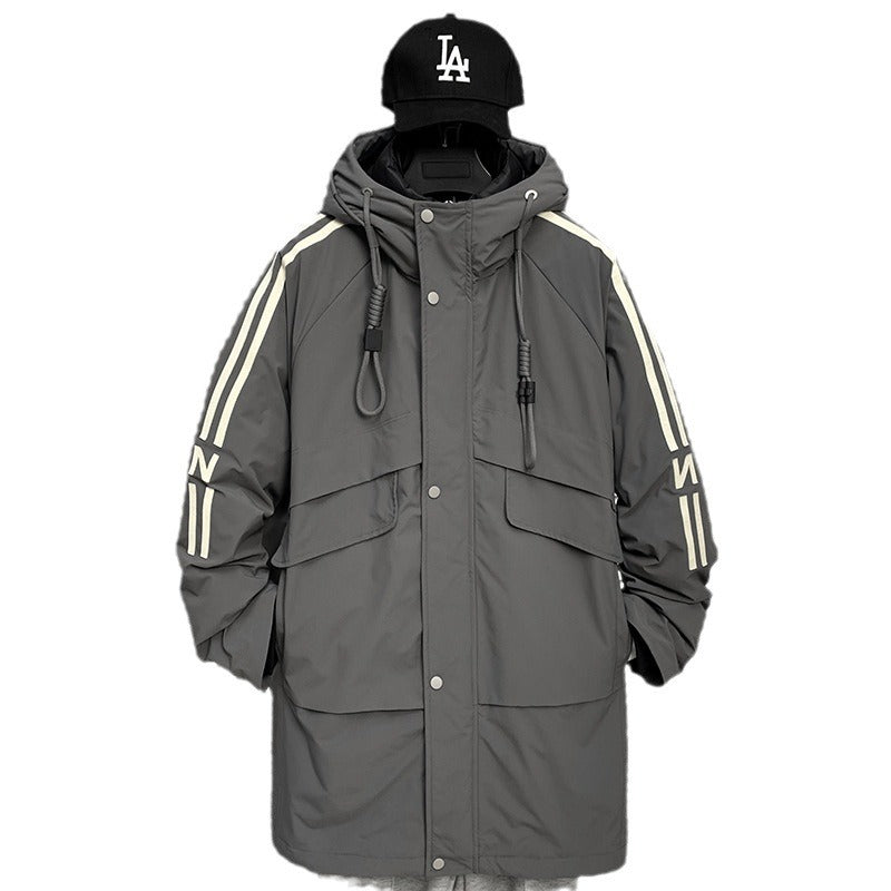 Herren modische Winterjacke mit praktischen Taschen und hohem Kragen
