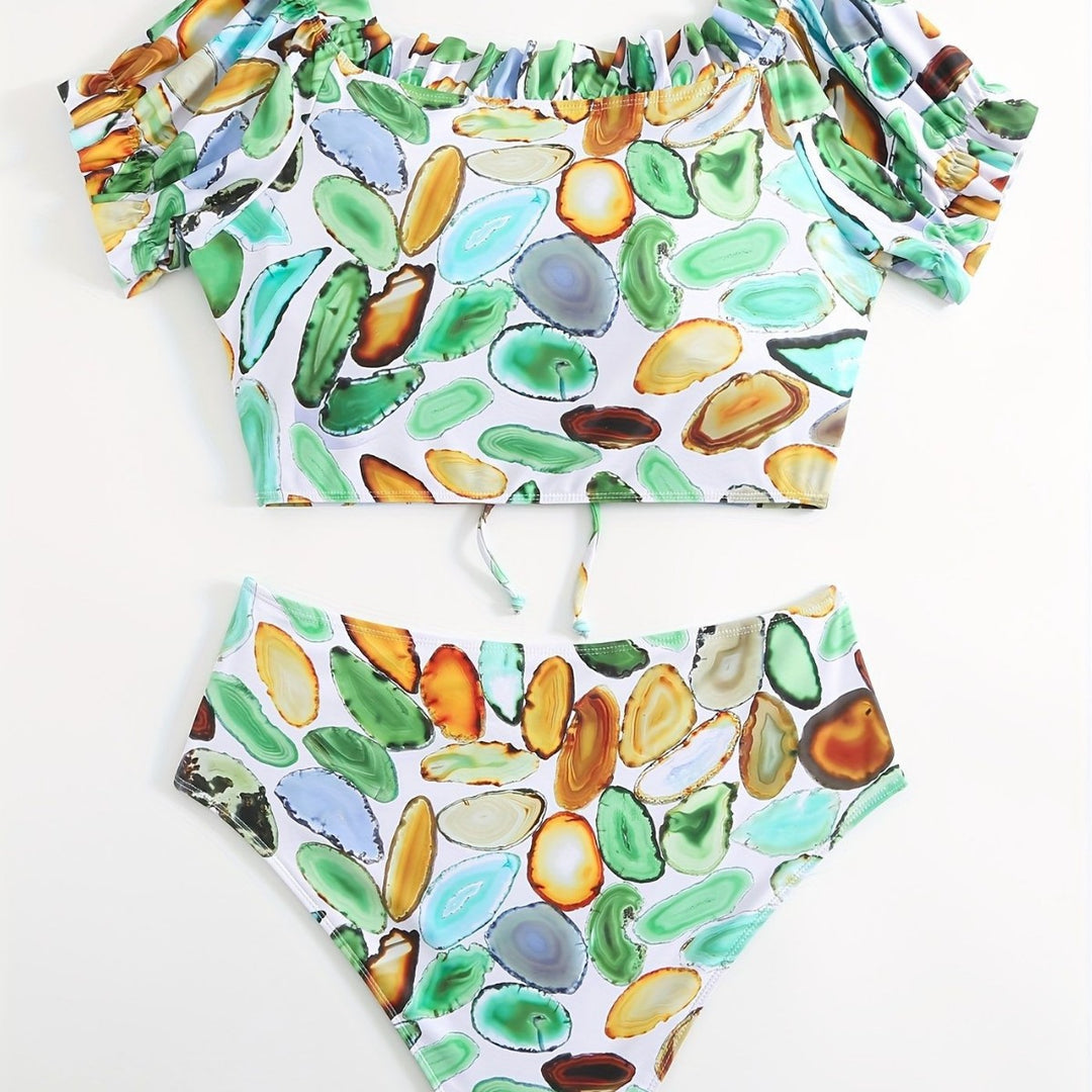 Damen Bikiniset mit raffiniertem Oberteil und hohem Beinausschnitt R&B
