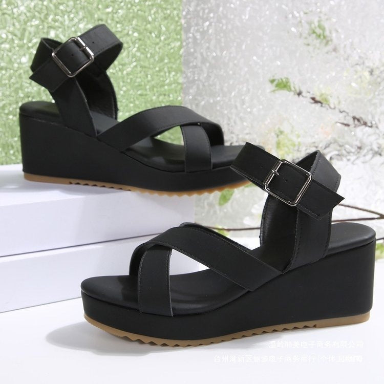 Damen Wedge-Sandalen mit anatomisch geformtem Fußbett und verstellbarem Riemen R&B