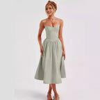 Damen Midi-Kleid mit taillierter Silhouette und A-Linie R&B