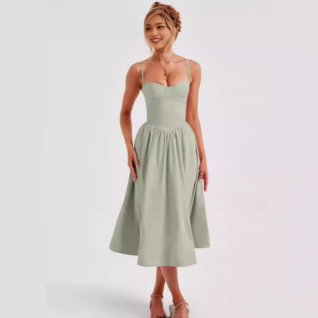 Damen Midi-Kleid mit taillierter Silhouette und A-Linie R&B