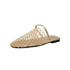 Damen offene Mules mit netzartigem Design und komfortablem Fußbett