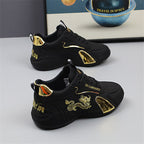 Herren Sneakers im sportlichen Design mit goldenen Akzenten und Drachenstickerei R&B
