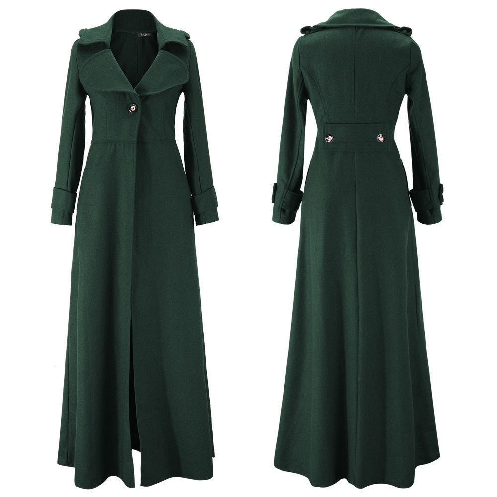 Damen Eleganter Langmantel mit klassischem Revers und modernen Akzenten R&B
