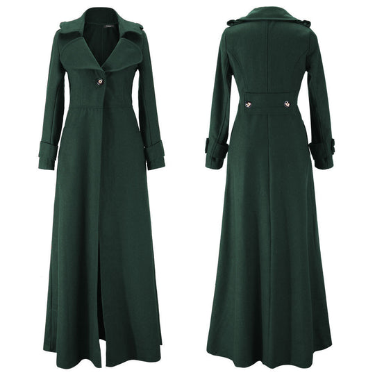 Damen Eleganter Langmantel mit klassischem Revers und modernen Akzenten R&B