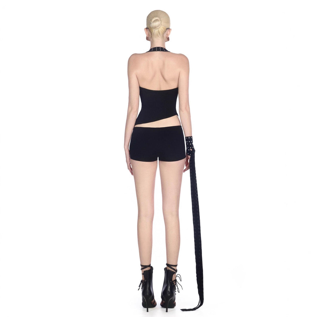 Damen Innovatives Cut-Out Top mit dekorativen Ösen R&B