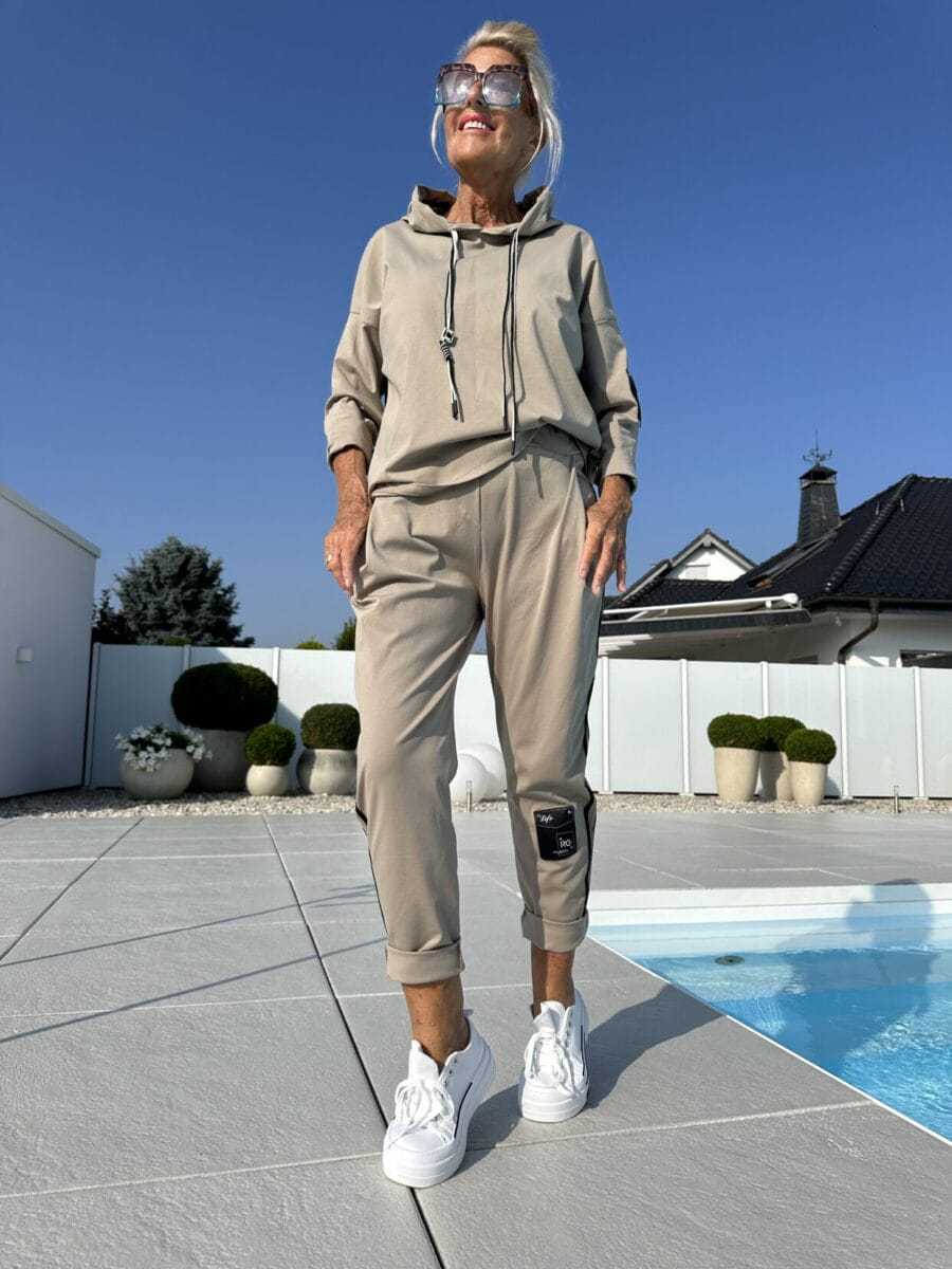 Damen Sportives Oberteil und modische Jogginghose Set R&B
