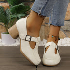 Damen elegante Absatzsandalen mit modischer Schnallenoptik R&B
