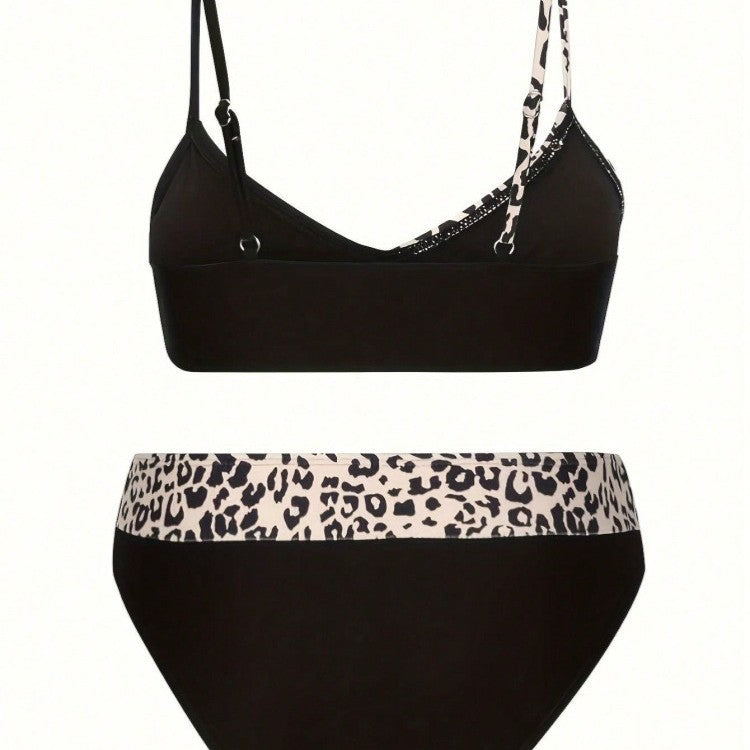 Damen Bikini-Set mit modischem Leopardenmuster und bequemen Trägern R&B