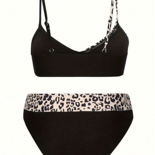 Damen Bikini-Set mit modischem Leopardenmuster und bequemen Trägern R&B
