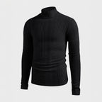 Herren Strickpullover mit hohem Kragen und Rippstruktur R&B