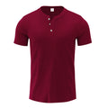 Herren Kurzarm-Henley-T-Shirt mit strukturiertem Design R&B