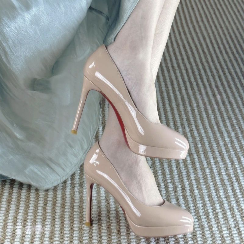 Damen glänzende Stiletto Pumps mit hoher Absatzform R&B