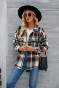 Damen Karottenjacke im lässigen Oversized-Stil mit kontrastierenden Karomustern R&B