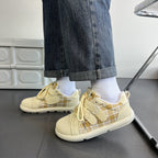 Damen Sportliche Sneaker mit verstellbarem Klettverschluss und kariertem Obermaterial R&B
