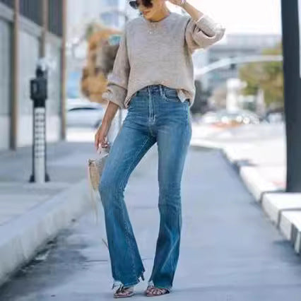 Damen zeitlose Jeans im modernen Schnitt mit cropped Bein R&B