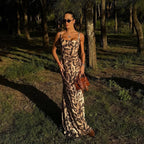 Damen Maxikleid mit tierischem Motiv und elegantem Schnitt R&B