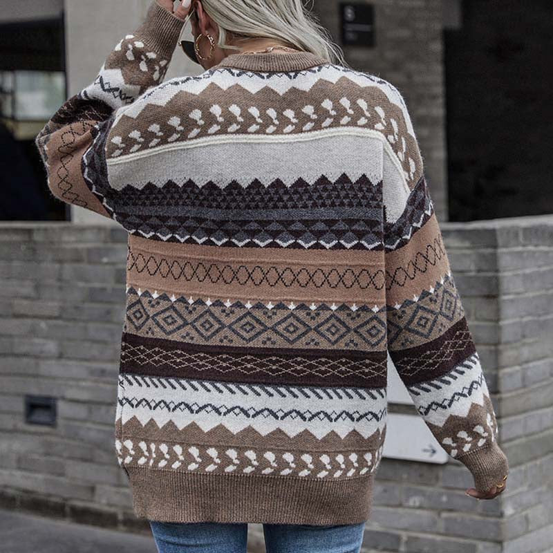 R&B | Geometrischer Strickpullover Mit Stilvollem Muster
