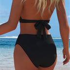 Damen Bikini mit luxuriösem Marmormuster und edlen Details R&B