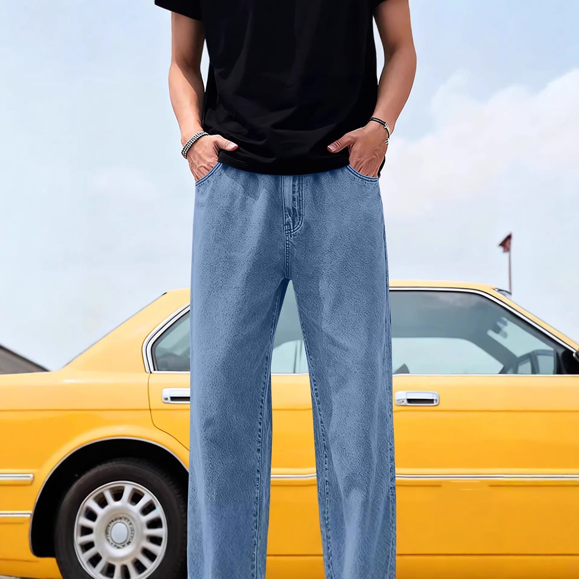Herren Weite Jeans mit praktischen Taschen
