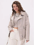 Damen modische Bikerjacke mit innovativen Details R&B