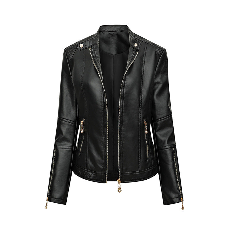Damen Kunstlederjacke im Biker-Stil R&B