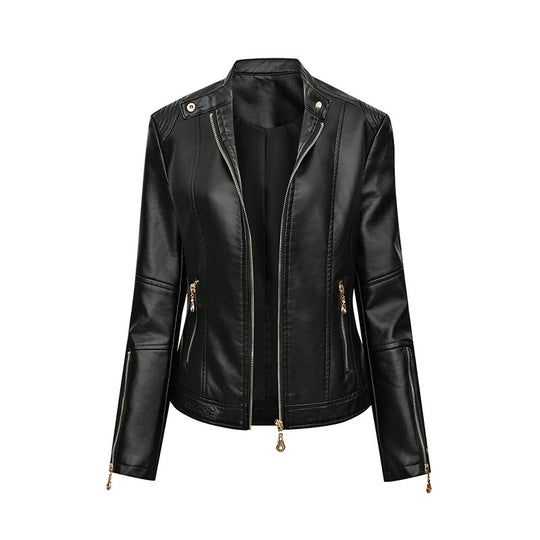 Damen Kunstlederjacke im Biker-Stil R&B
