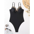 Damen Einteiler Badeanzug mit eleganten Überwurf-Details R&B