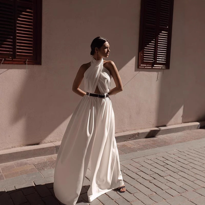 Damen Elegantes Kleid mit asymmetrischem Halspartie und weitem Schnitt R&B