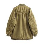 Damen modische Oversized Bomberjacke mit funktionalen Taschen und sportlichem Design R&B