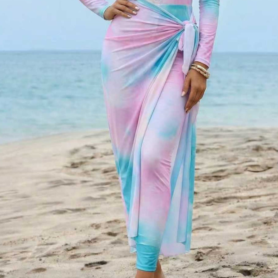 Damen Eleganter Surfanzug mit Reißverschluss und Wickeldetail R&B