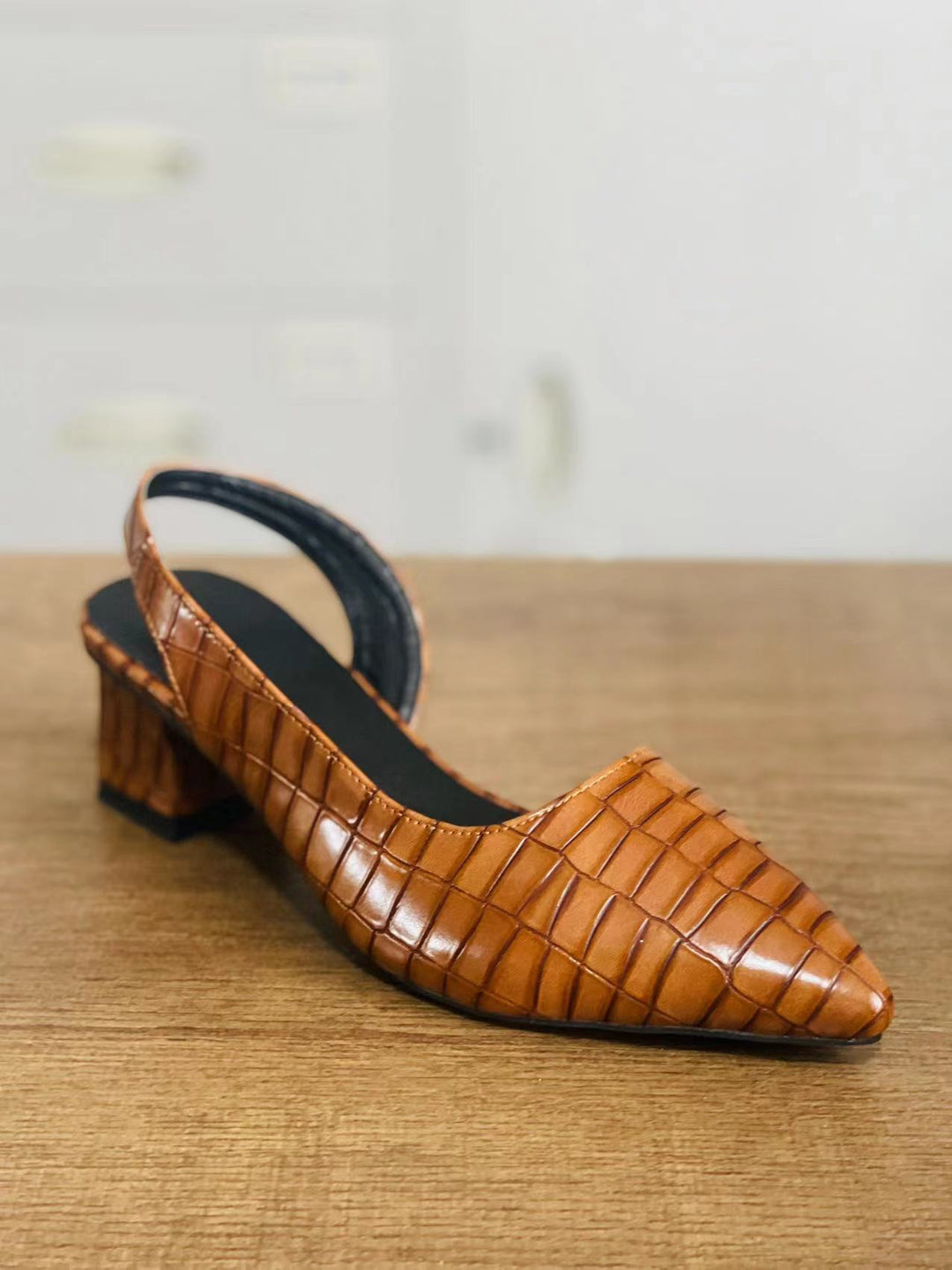 Damen Slingback-Pumps mit elegantem Schlangenmuster R&B