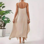 Damen Luftiges Spaghettiträger-Kleid mit asymmetrischem Saum und weichem Stoff R&B