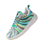 Damen Sportliche Sneakers mit buntem Wellenmuster