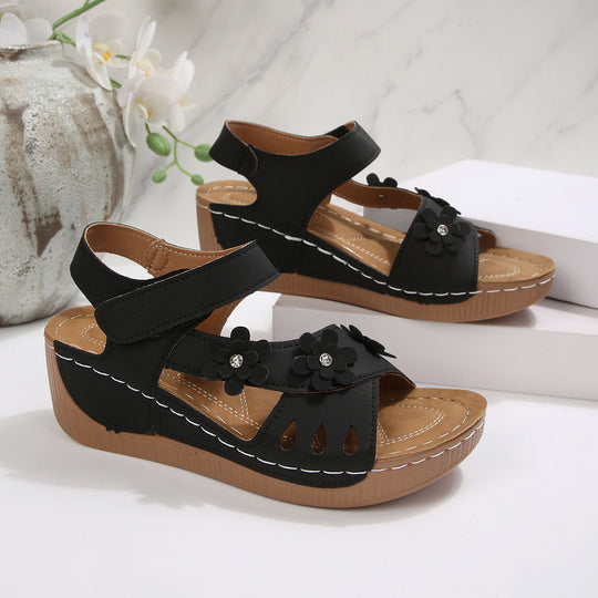 Damen Komfortable Sandalen mit Blumendekor R&B